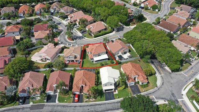 504 Bedford Ave, Weston, FL 33326 - aerial overview of property's location with nearby suburban area and property parcel outlined