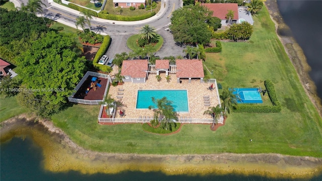 504 Bedford Ave, Weston, FL 33326 - drone / aerial view of a pool area