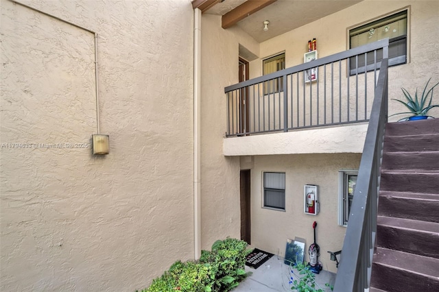 exterior space with stucco siding