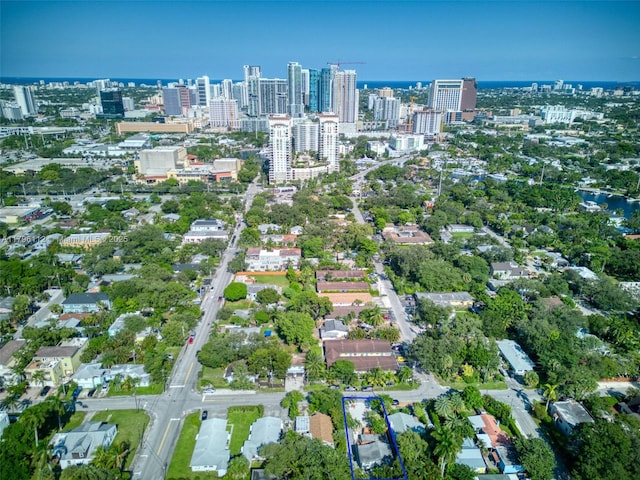 birds eye view of property featuring a view of city