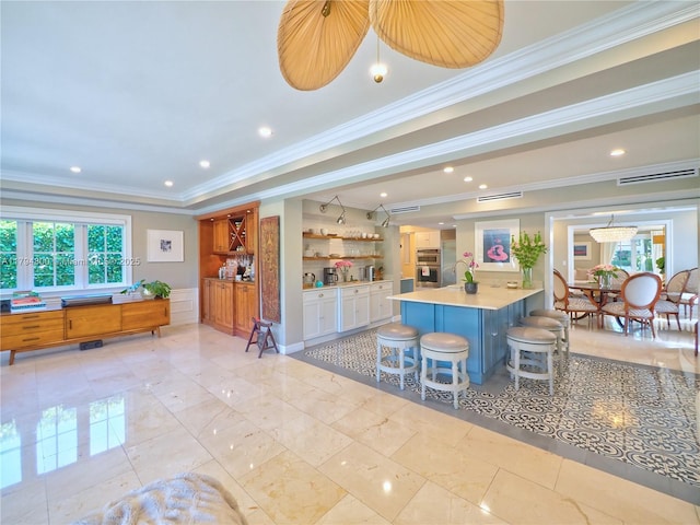 1229 Sorolla Ave, Coral Gables, FL 33134 - reception area featuring crown molding and recessed lighting