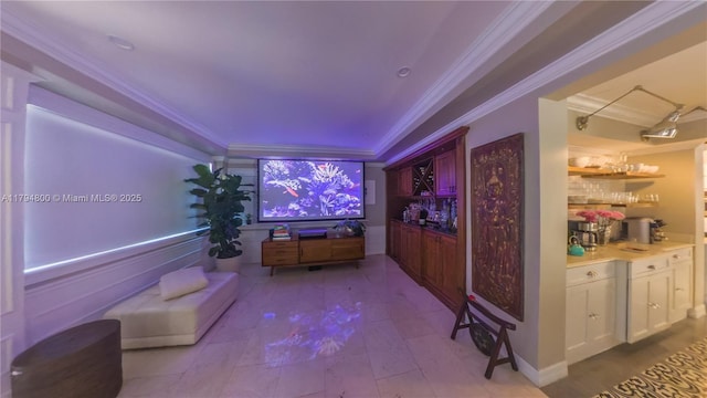1229 Sorolla Ave, Coral Gables, FL 33134 - cinema room with ornamental molding