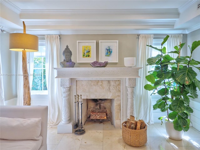 1229 Sorolla Ave, Coral Gables, FL 33134 - detailed view of ornamental molding and a fireplace