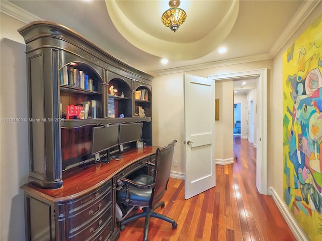 1229 Sorolla Ave, Coral Gables, FL 33134 - office space featuring wood-type flooring, crown molding, and baseboards