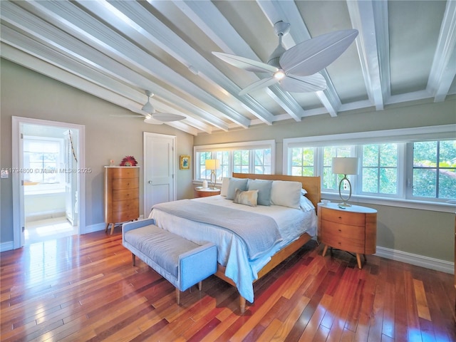 1229 Sorolla Ave, Coral Gables, FL 33134 - bedroom with baseboards, hardwood / wood-style floors, and ceiling fan