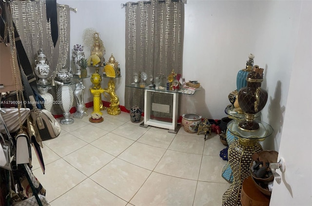 interior space featuring tile patterned flooring