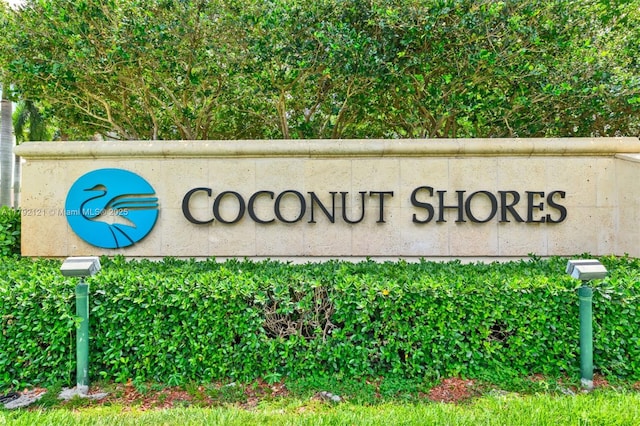 view of community sign