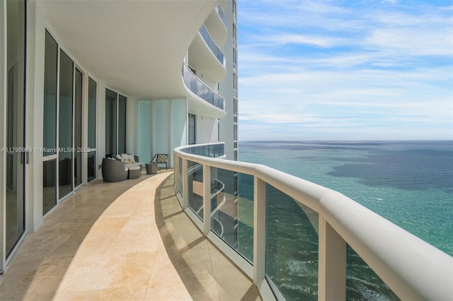 balcony with a water view