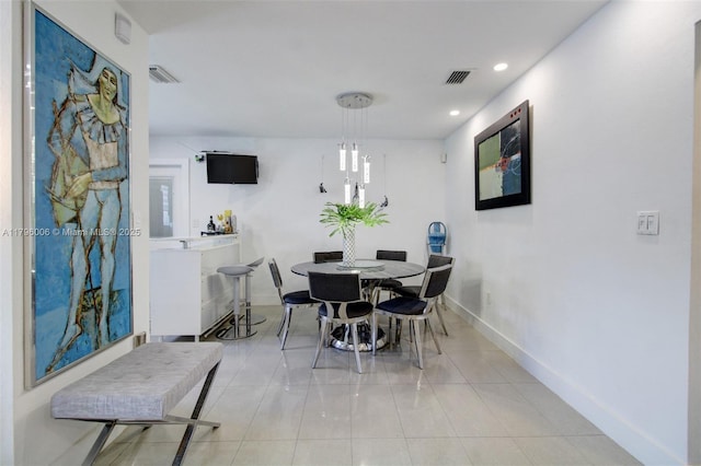 7691 NW 15th Ct, Pembroke Pines, FL 33024 - dining space featuring tile patterned floors, recessed lighting, and baseboards
