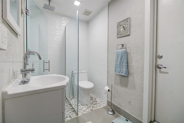 7691 NW 15th Ct, Pembroke Pines, FL 33024 - full bath featuring vanity, tile patterned flooring, toilet, and a textured wall