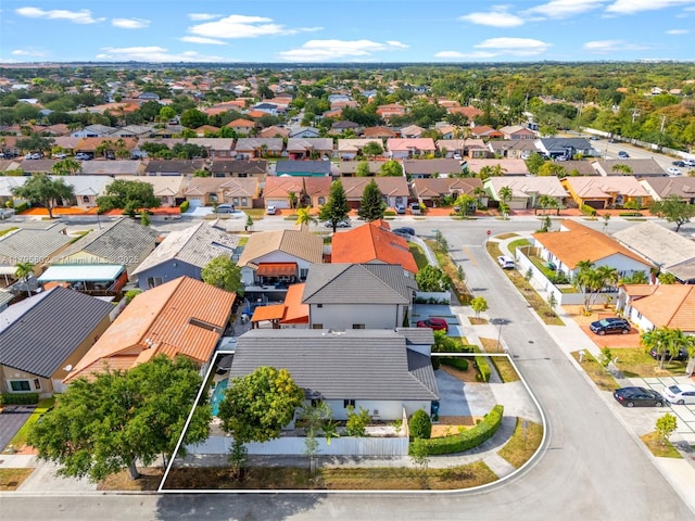 drone / aerial view with a residential view