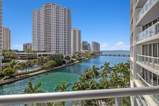 property view of water with a city view
