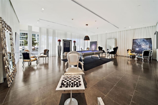 rec room with pool table