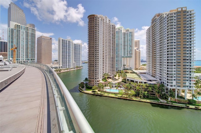 property view of water with a view of city
