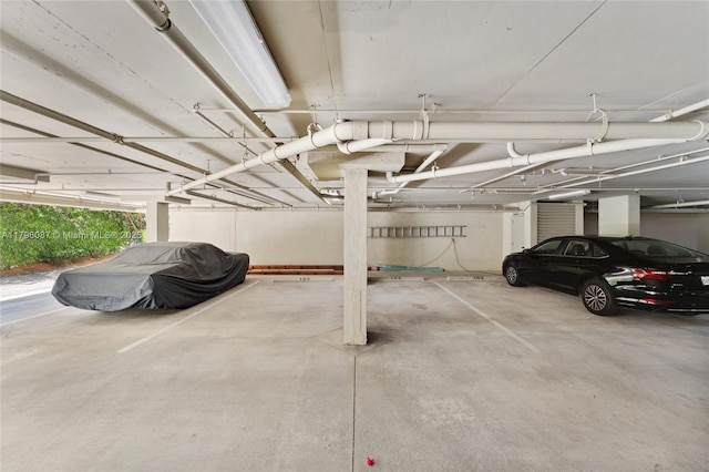 view of parking garage