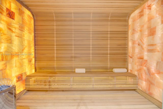 view of sauna / steam room with hardwood / wood-style flooring