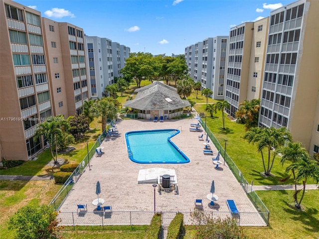 301 NE 14th Ave Unit 207, Hallandale Beach, FL 33009 - community pool with fence and a patio