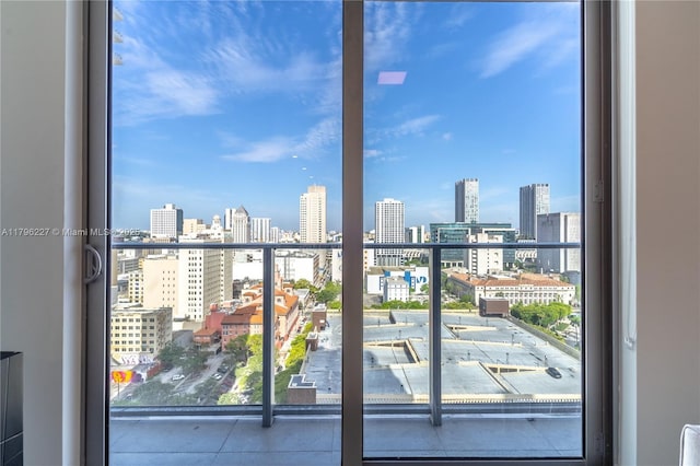 balcony featuring a city view