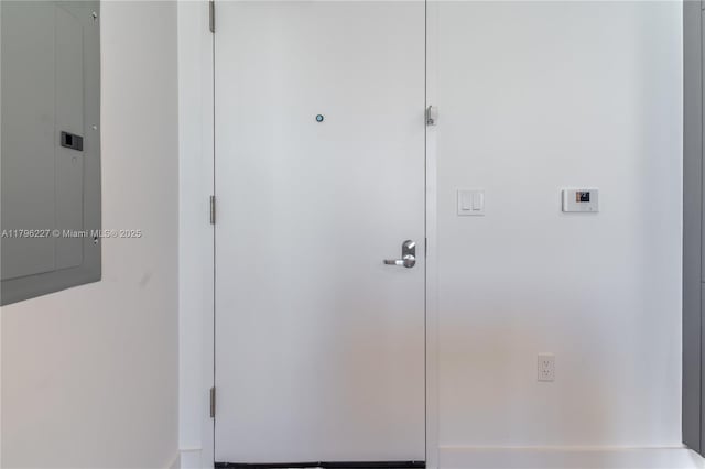 interior space with electric panel