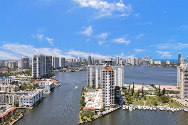 water view with a view of city