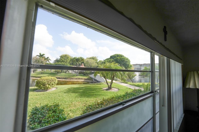 balcony with a water view