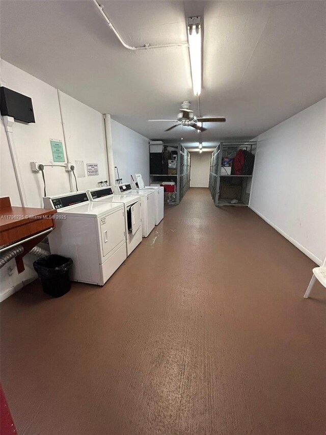 850 SW 133rd Ter Unit 312B, Pembroke Pines, FL 33027 - finished basement with independent washer and dryer and a ceiling fan