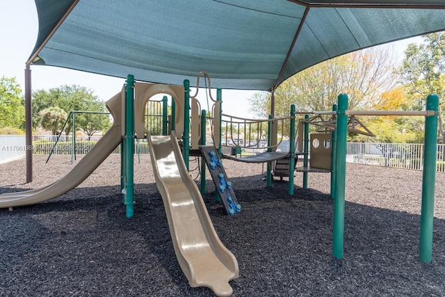community play area featuring fence