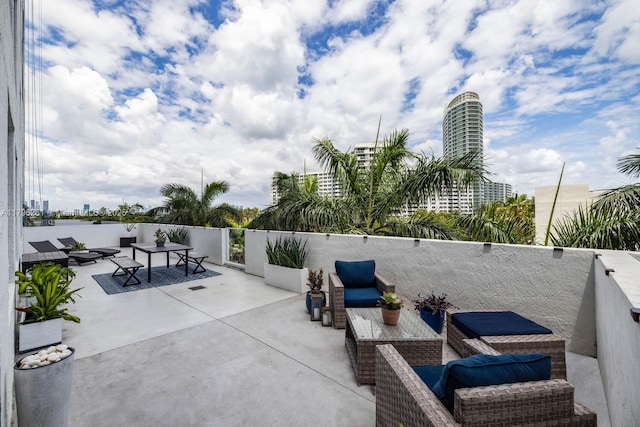 view of patio / terrace with an outdoor living space