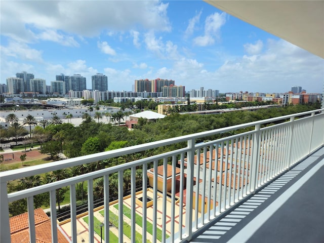 balcony with a city view
