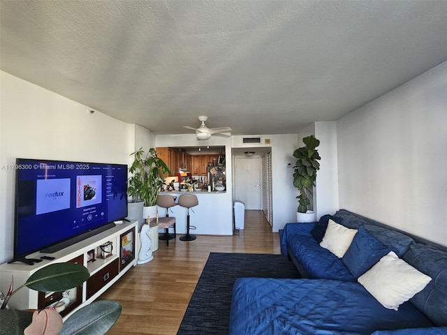 1035 W Ave Unit 406, Miami Beach, FL 33139 - living room with wood finished floors and ceiling fan