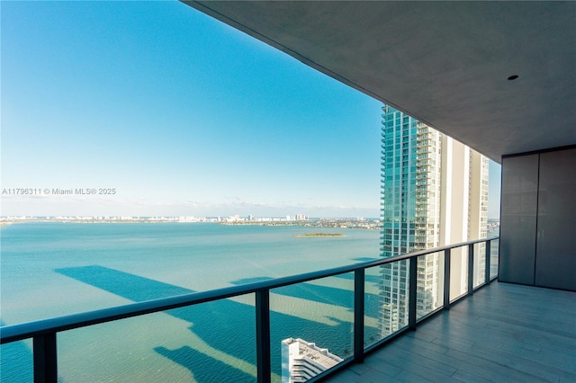 balcony with a water view