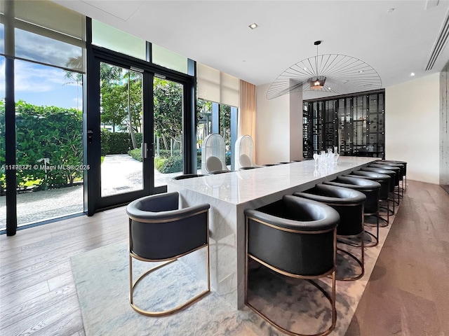 interior space featuring french doors and wood finished floors