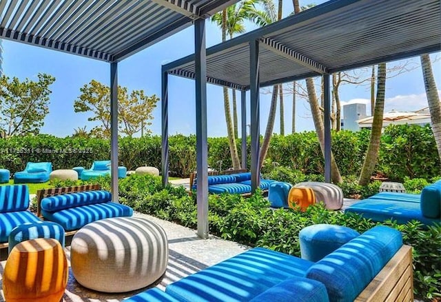 view of patio with a pergola