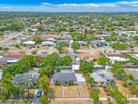 aerial view with a residential view