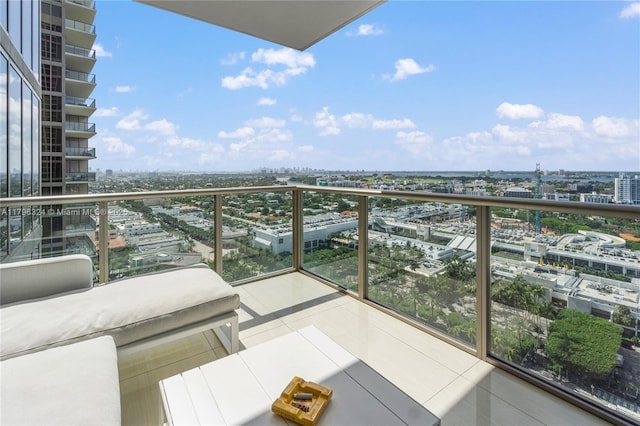 balcony with a view of city
