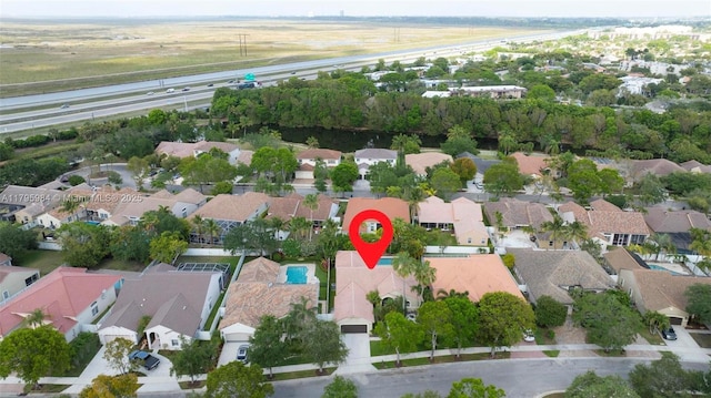 drone / aerial view featuring a residential view