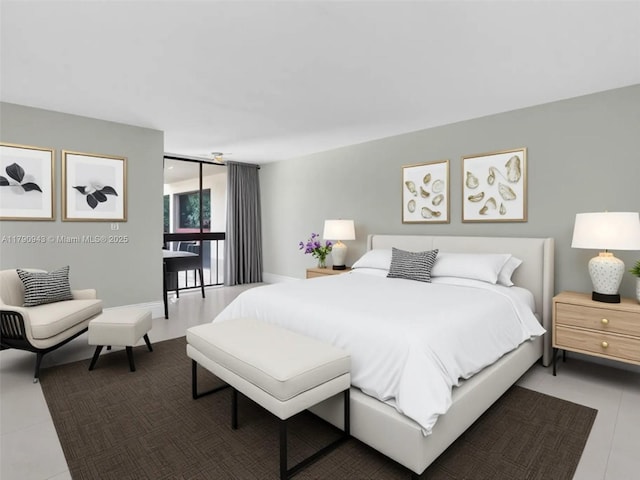 view of tiled bedroom
