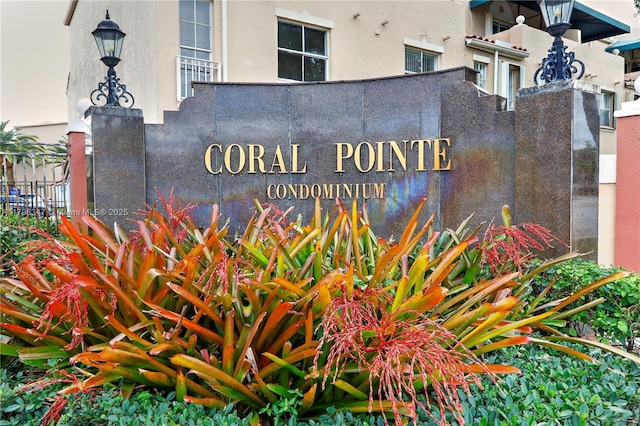 view of community sign