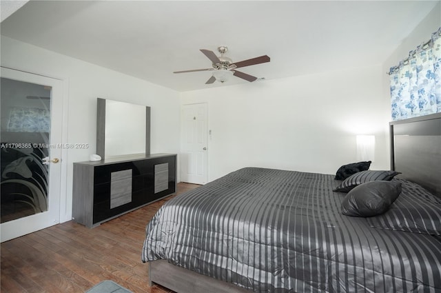 717 E River Dr, Margate, FL 33063 - bedroom featuring wood-type flooring and ceiling fan