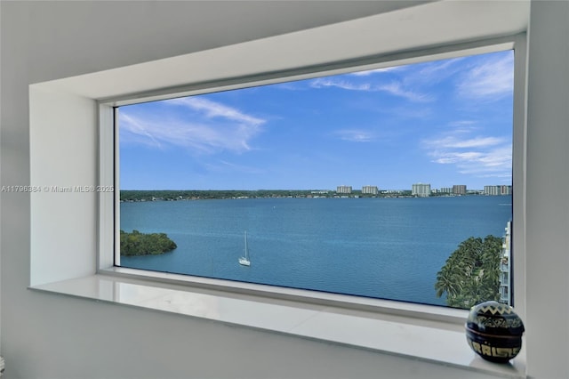 property view of water featuring a view of city