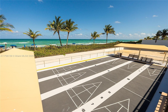 1980 S Ocean Dr Unit Mk, Hallandale Beach, FL 33009 - view of property's community with a water view and shuffleboard