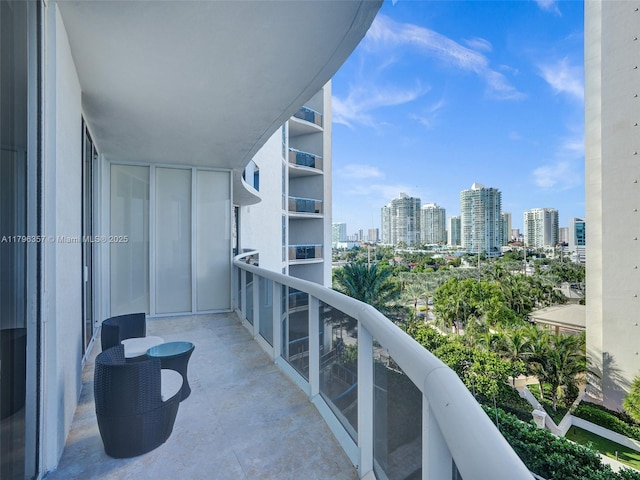 balcony with a view of city