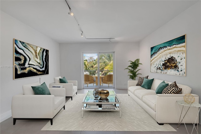 240 Galen Dr Unit 308, Key Biscayne, FL 33149 - living room with baseboards and track lighting
