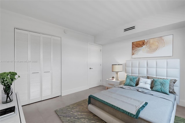 240 Galen Dr Unit 308, Key Biscayne, FL 33149 - bedroom with tile patterned floors, a closet, and visible vents