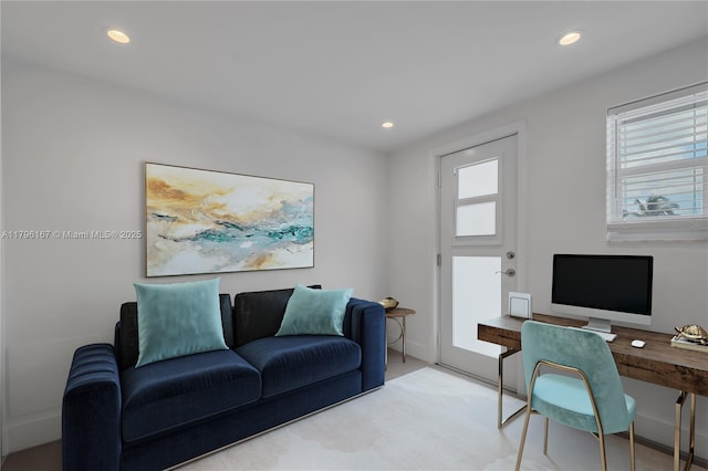 240 Galen Dr Unit 308, Key Biscayne, FL 33149 - office area featuring baseboards and recessed lighting
