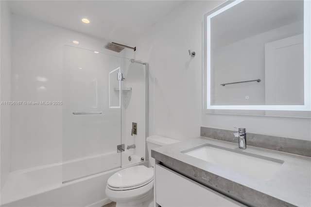 240 Galen Dr Unit 308, Key Biscayne, FL 33149 - bathroom with toilet, recessed lighting, vanity, and bathtub / shower combination
