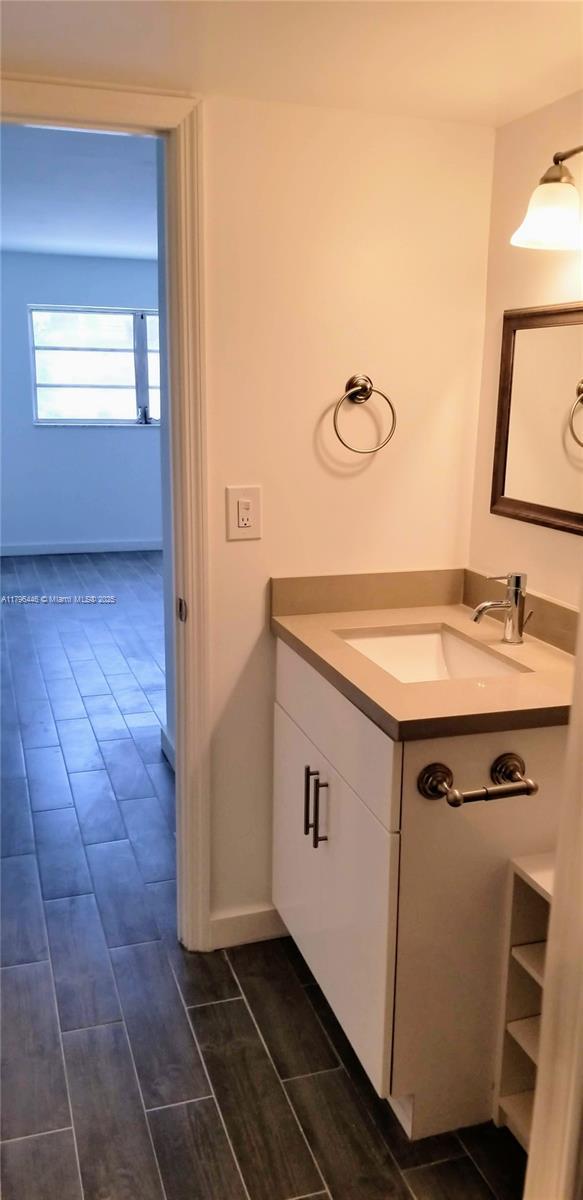 15205 NE 6th Ave Unit D204, Miami, FL 33162 - bathroom with vanity and wood finish floors