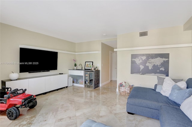 429 Hendricks Isle, Fort Lauderdale, FL 33301 - living area featuring marble tiled floors