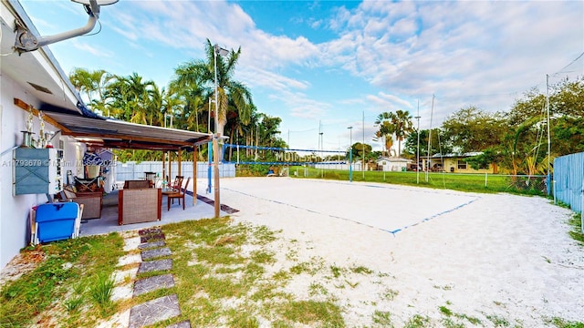 18231 SW 90th Ct, Palmetto Bay, FL 33157 - view of patio / terrace featuring fence and volleyball court