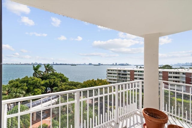 4000 Towerside Ter Unit 704, Miami, FL 33138 - balcony featuring a water view